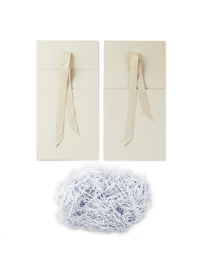 هولمارك صناديق هدايا متوسطة الحجم من Hallmark مع فيونكة وحشو ورق ممزق، عبوة من قطعتين (صندوق أبيض عتيق مقاس 8 بوصات) لحفلات الزفاف وحفلات الزفاف والتخرج وأعياد الميلاد وهدايا وصيفات العروس وجميع المناسبات - Image 5