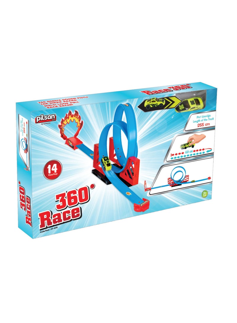 بيلسان قاعدة سيارة Race 360 ​​مزدوجة الأسطوانة مع سيارة ومسار - Image 1
