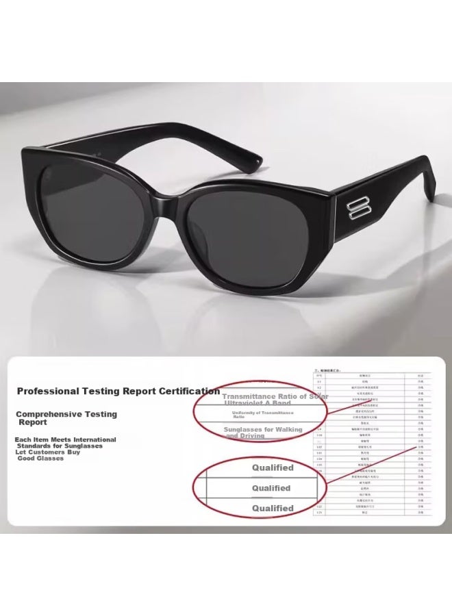 Gogosoon New Cat Eye Sungl For Women, Uv Protection, Retro Large Frame Sungl For Men, Sun Protection, High-end Look, Suitable For Square And Round Faces - Image 3