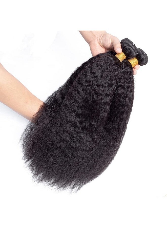 datanala Brazilian Virgin Kinky Straight Human Hair Bundles Yaki Straight Human Hair 1 Bundle Natural Black Color (18Inch 1Bundle) - Image 3