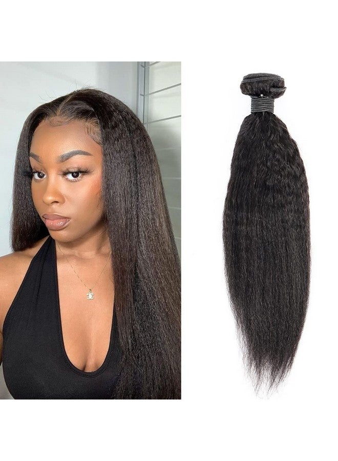 datanala Brazilian Virgin Kinky Straight Human Hair Bundles Yaki Straight Human Hair 1 Bundle Natural Black Color (18Inch 1Bundle) - Image 2