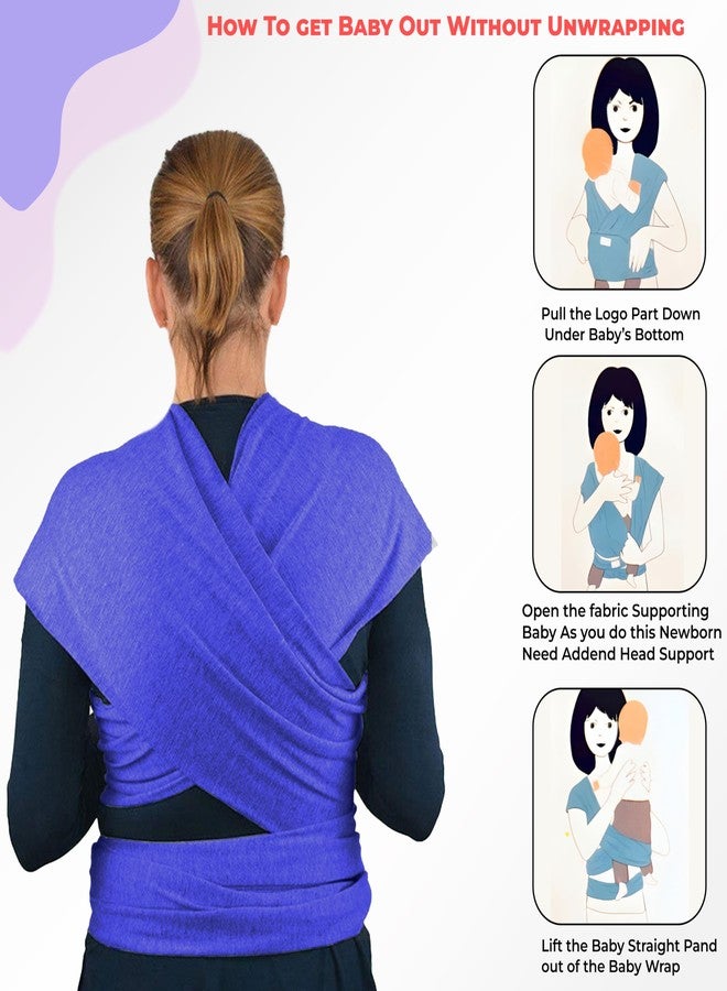 Bembika Adjustable Hands-Free Baby Sling Carrier Lightweight, Foldable Baby Wrap & Newborn Carrier Comfortable, Travel-Friendly Baby Wrapping Cloth-(Sapphire 0-18 Months |3-12 Kg) - Image 5