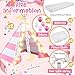 Lemosae 2 Pack Kids Teepee Tent with MattressFitted SheetLight StringWashable Natural Cotton Toddler Play Tent for Girls Boys Indoor Outdoor Sleepover Slumber Birthday PartyPink and White - Image 4