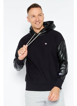 Champion Men Sportswear Fit Long Sleeves Outdoor Hooded Sweatshirt, Black  - Image 1