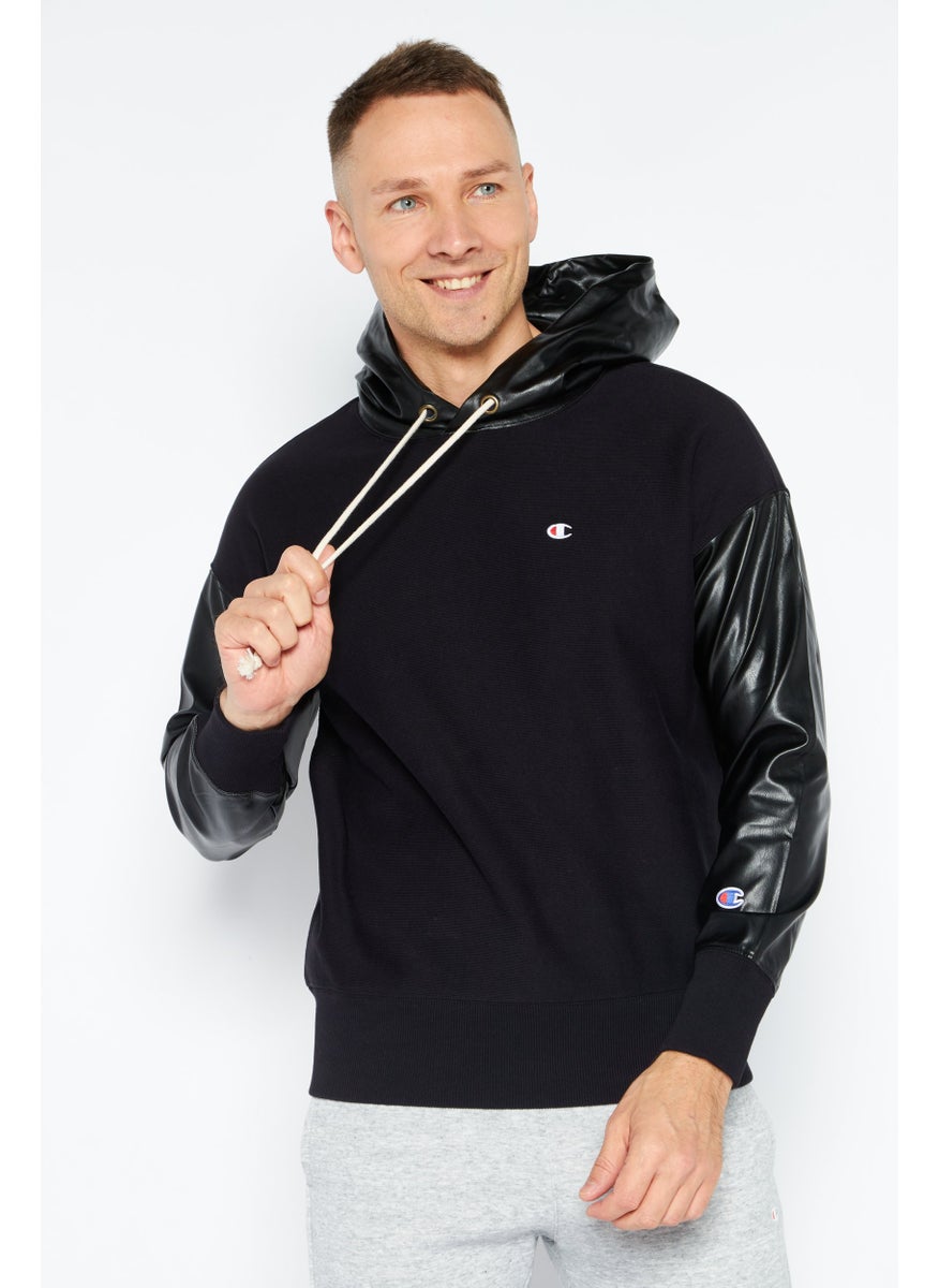 Champion Men Sportswear Fit Long Sleeves Outdoor Hooded Sweatshirt, Black  - Image 1