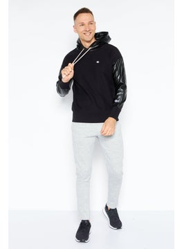 Champion Men Sportswear Fit Long Sleeves Outdoor Hooded Sweatshirt, Black  - Image 4