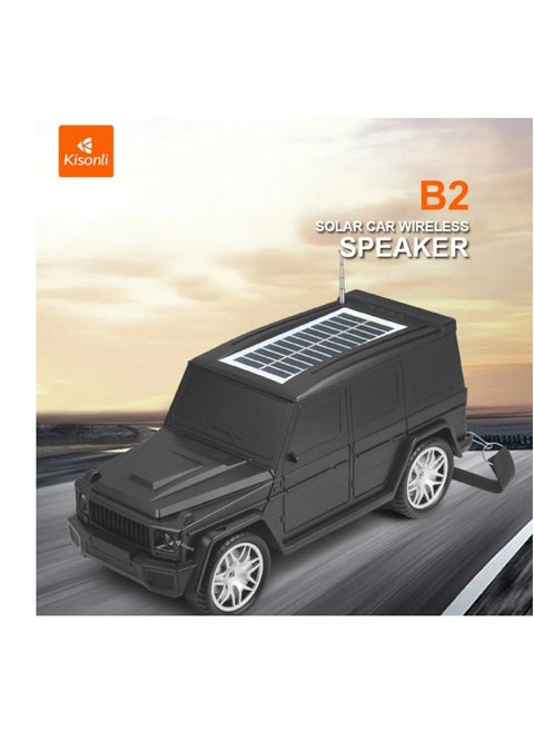 Bluetooth Speaker Car Solar Charging B2 Kisonli With Flashlight USB Portable - Black