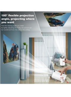 Mi VAZA Portable Projector, 4k WIFI Automatic Keystone Correction HD Projector, USB Mini Outdoor Movie Projector, LED Video Smart Home Theater Projectors For Home Office, (1pc, Black 5)  - Image 2