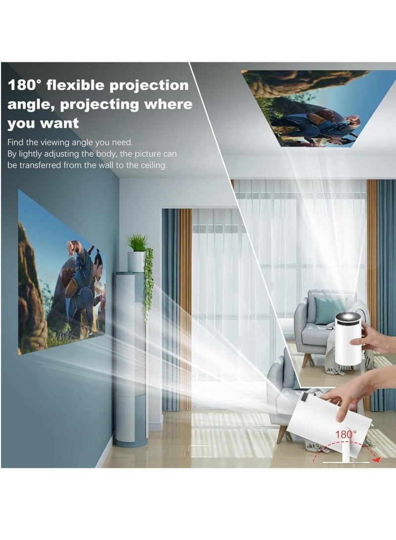 Mi VAZA جهاز عرض محمول، جهاز عرض HD لتصحيح الانحراف التلقائي بتقنية WIFI 4K، جهاز عرض أفلام USB صغير خارجي، أجهزة عرض مسرح منزلي ذكي LED للفيديو للمكتب المنزلي، (قطعة واحدة، أسود 5) - Image 2