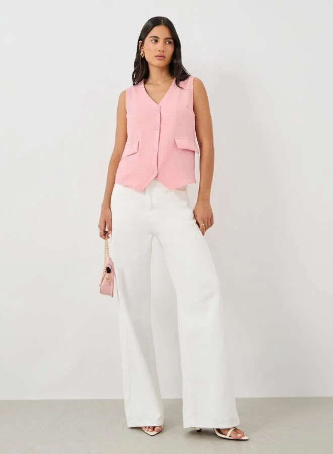 ستايلي ستيلي فيست بجيوب وجيوب على الصدر بقصة واسعة وأزرار