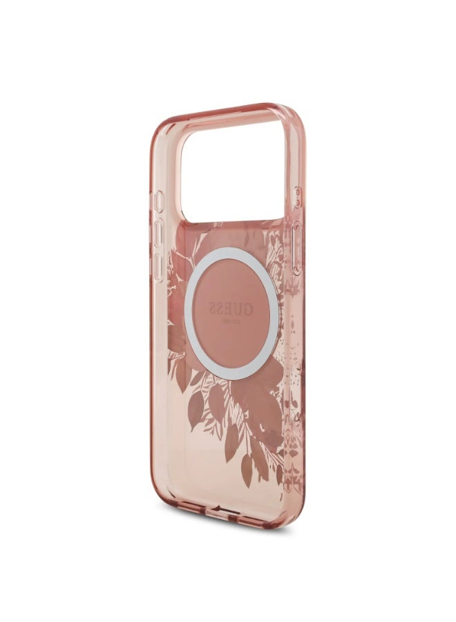 GUESS iPhone 17 Pro Max MagSafe Case IML With Flowers Pattern & Lanyard / Easy Snap On / Drop Protection / Slim Profile / Lightweight Back Cover - Pink - Image 5