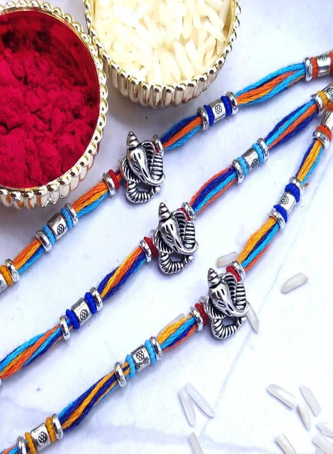 OAFISH Handicraft Storerom presents Traditional Designer Rakhi for Brother on Raksha Bandhan gifting (Set of 3 Rakhi) - Image 2
