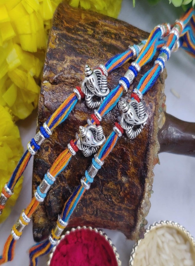 OAFISH Handicraft Storerom presents Traditional Designer Rakhi for Brother on Raksha Bandhan gifting (Set of 3 Rakhi) - Image 3