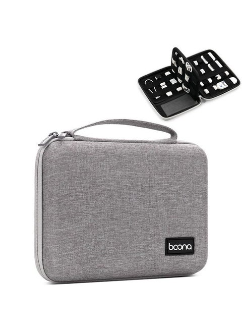 Baona BN-F018 Multifunctional Double Layer EVA Hard Shell U Disk Data Cable Storage Bag(Grey)