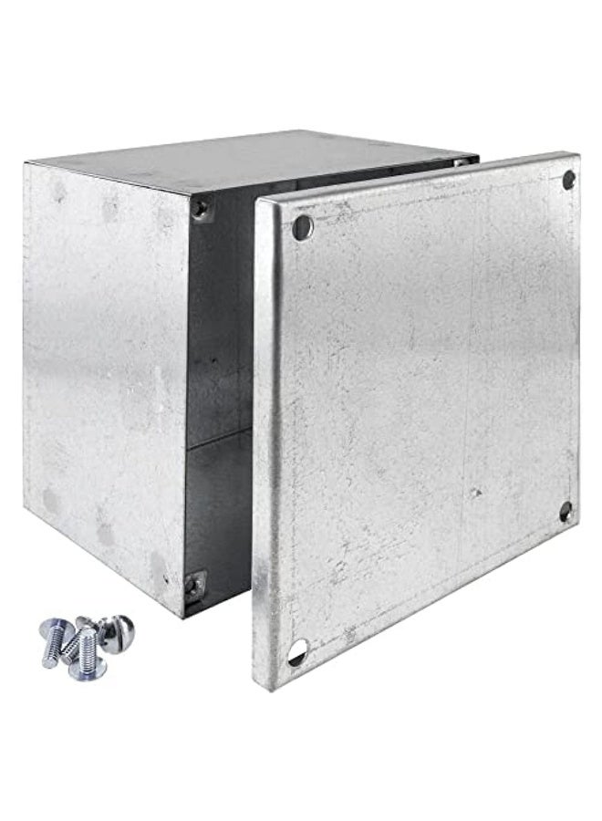 Royal Apex Metal Adaptable Plain Galvanished Electronic Project Junction Enclosure Box Bs4568 For CommercialIndustrial Use Etc 100X100X50Mm - Image 1
