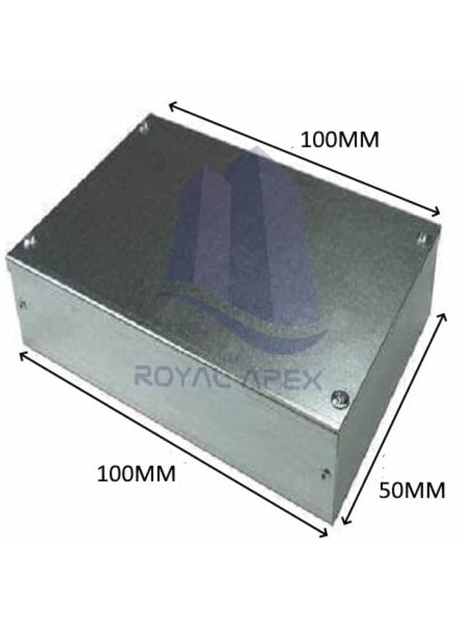 Royal Apex Metal Adaptable Plain Galvanished Electronic Project Junction Enclosure Box Bs4568 For CommercialIndustrial Use Etc 100X100X50Mm - Image 2