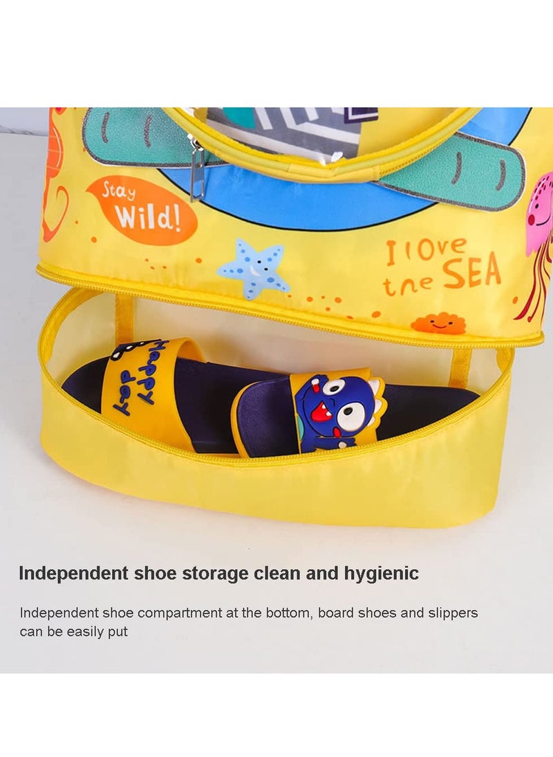 SYOSI Drawstring Swim Bag for Kids, Children's Waterproof Swimming Backpack, Drawstring Bag Dry Wet Separation Bag Sport Gym Bags for Kids, Drawstring Backpack Storage Bag for Travel Sport Swim  - Image 4