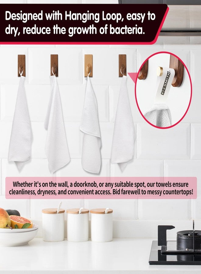 FIXSMITH White Microfiber Cleaning Cloth -Pack of 12, Highly Absorbent Cleaning Rags, 16"X12" All Purpose Cleaning Towels for Housekeeping, Kitchen, Car, Lint Free and Reusable Microfiber Towels - Image 4