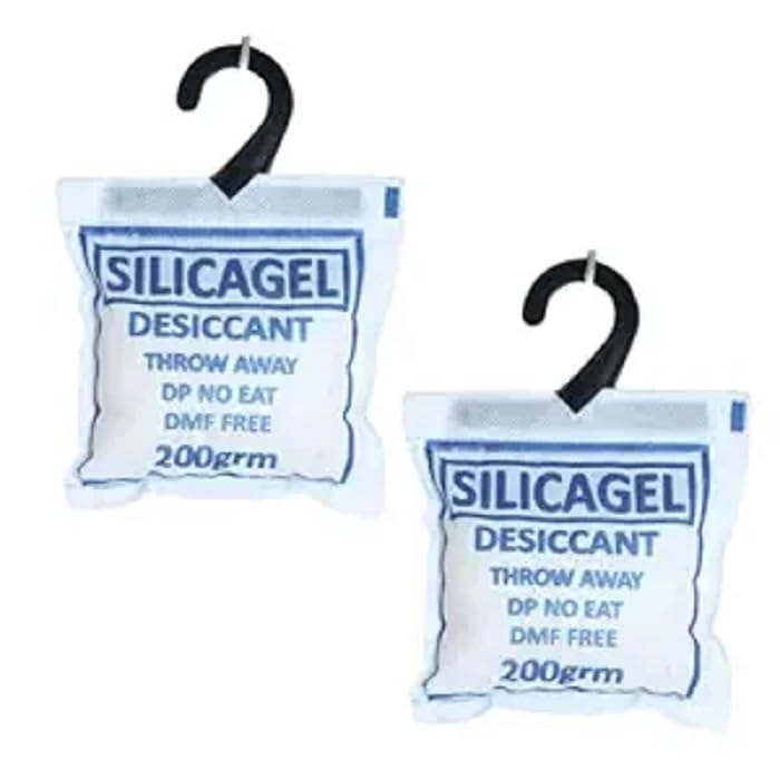 Joypates Joypates Silica Gel 200 Gram Pouch of Silica Gel Pouches for Room Kitchen Wardrobe Cupboard car Bedroom Camera Lenses Shoes 200 Gm 200 Gm Pack of 2 