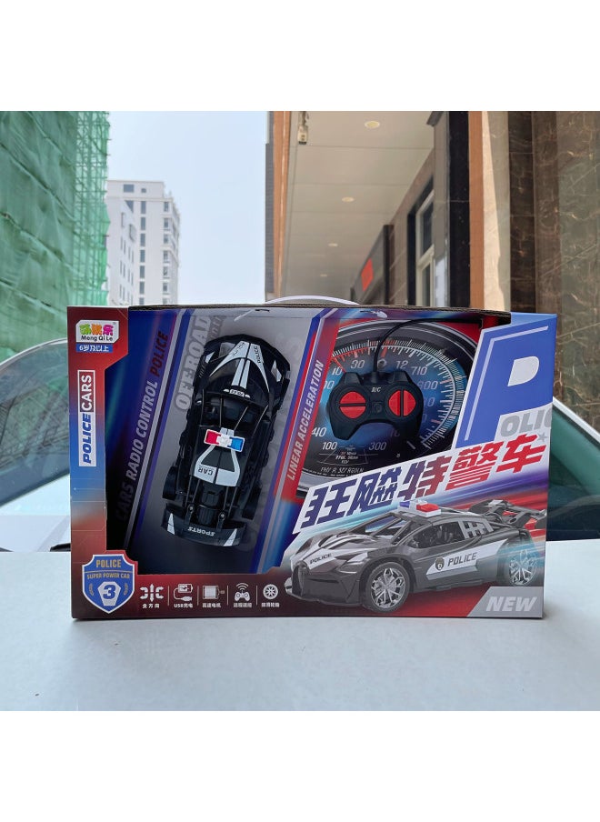 Generic [Direct Supply] Boys Large Charging Four-way Remote Control Police Car Children's Toys Kindergarten Enrollment Training Machine-Color:9933-9【four-way Remote Control Car With Battery Included】  - Image 3