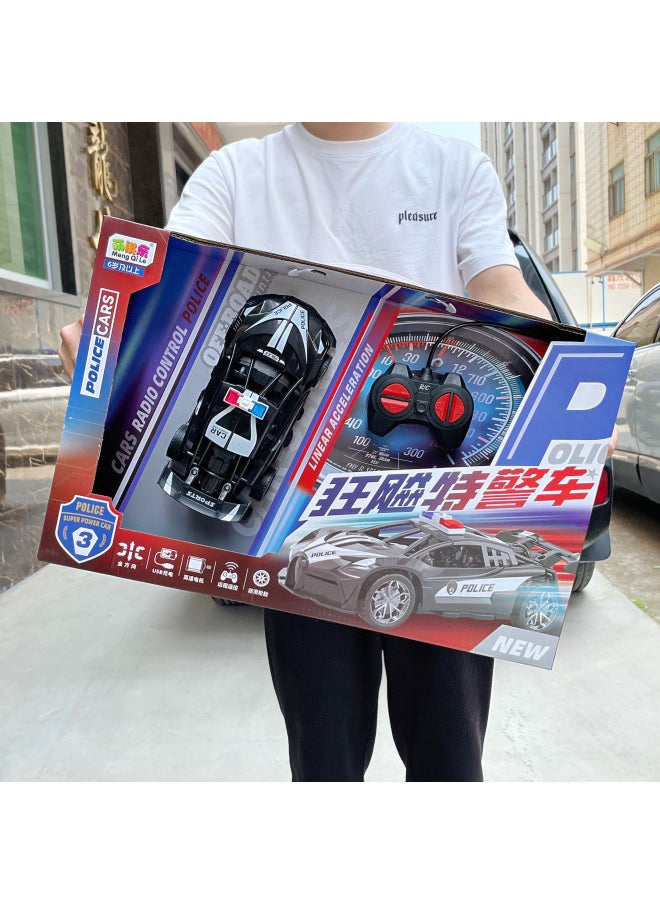 Generic [Direct Supply] Boys Large Charging Four-way Remote Control Police Car Children's Toys Kindergarten Enrollment Training Machine-Color:9933-9【four-way Remote Control Car With Battery Included】  - Image 2