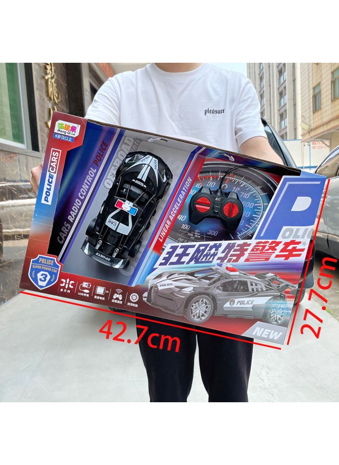 Generic [Direct Supply] Boys Large Charging Four-way Remote Control Police Car Children's Toys Kindergarten Enrollment Training Machine-Color:9933-9【four-way Remote Control Car With Battery Included】  - Image 1
