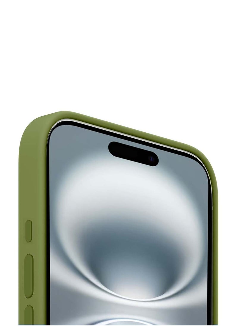 Apple iPhone 16 2024 Premium Soft Liquid Silicone Case Cover - Cedar Green