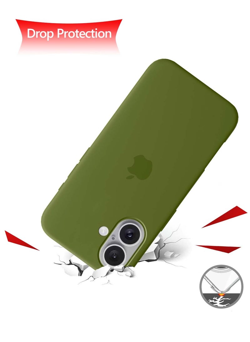 Apple iPhone 16 2024 Premium Soft Liquid Silicone Case Cover - Cedar Green