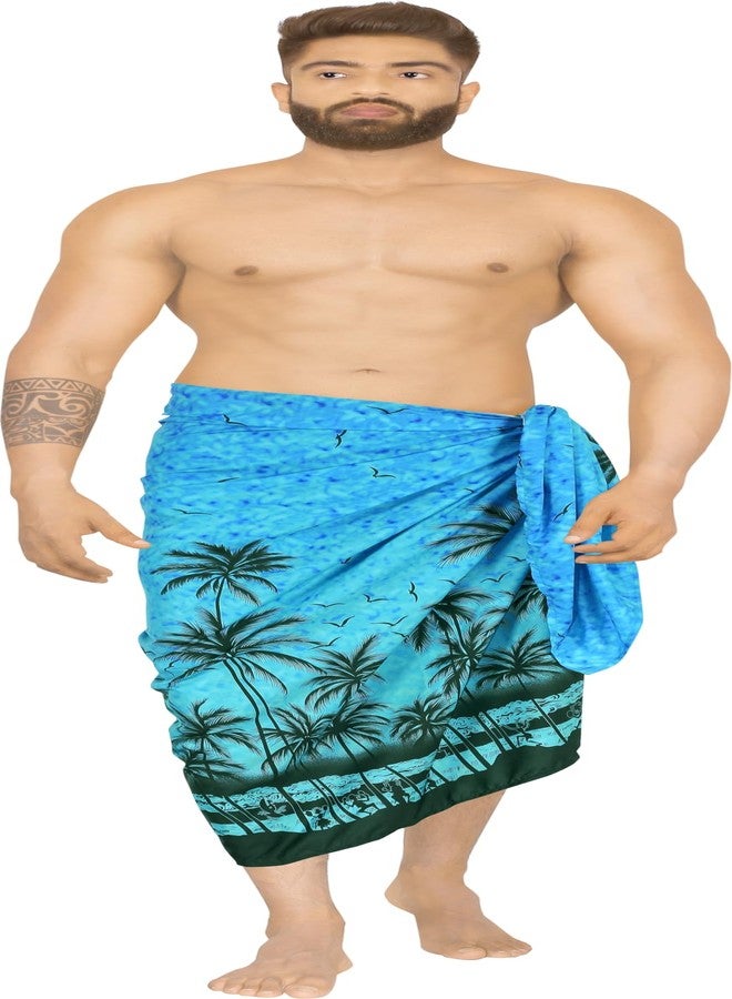 LA LEELA Men's Sarong Bath Hawaiian Pareo Wrap One Size Sky - Image 1