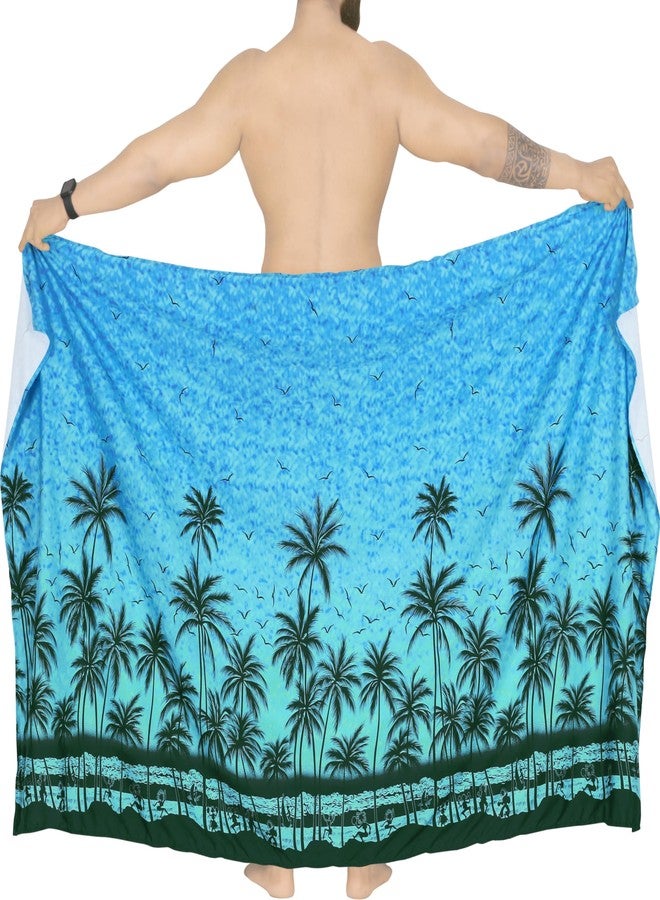 LA LEELA Men's Sarong Bath Hawaiian Pareo Wrap One Size Sky - Image 4