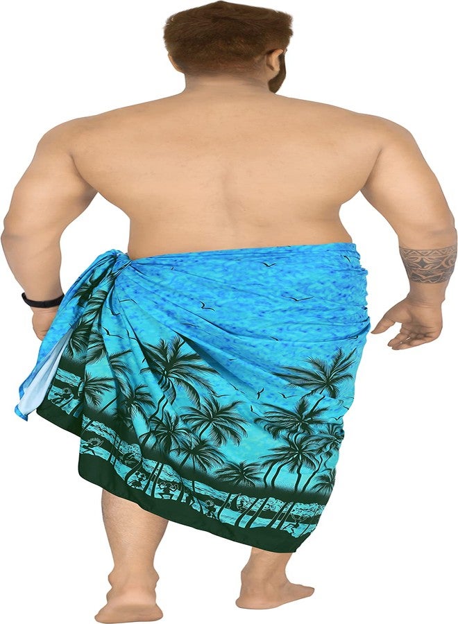 LA LEELA Men's Sarong Bath Hawaiian Pareo Wrap One Size Sky - Image 2