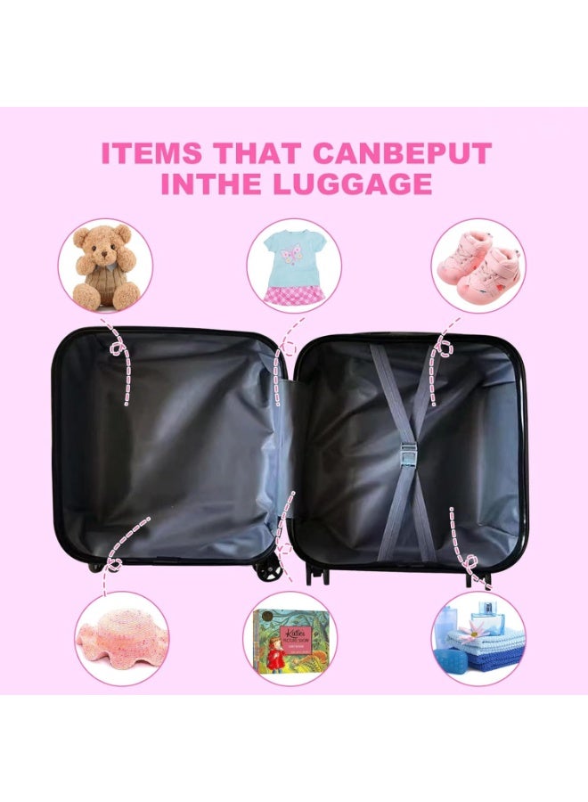 جورونب حقيبة سفر للأطفال مقاس 18 بوصة بعجلات دوارة، حقيبة سفر صلبة للأولاد والبنات، منظم حقيبة سفر بعجلات - Image 3