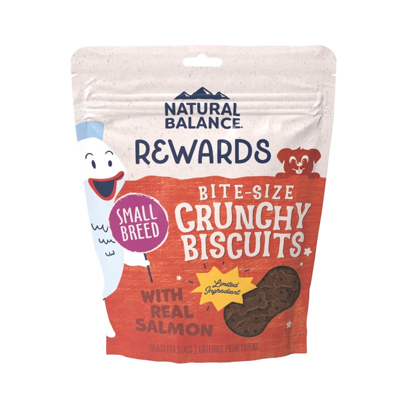Natural Balance Limited Ingredient Rewards Crunchy Biscuits, Bite-Size Grain-Free Dog Treats for Small-Breed Adult Dogs, Made with Real Salmon, 8 Ounce (Pack of 1) - Image 1
