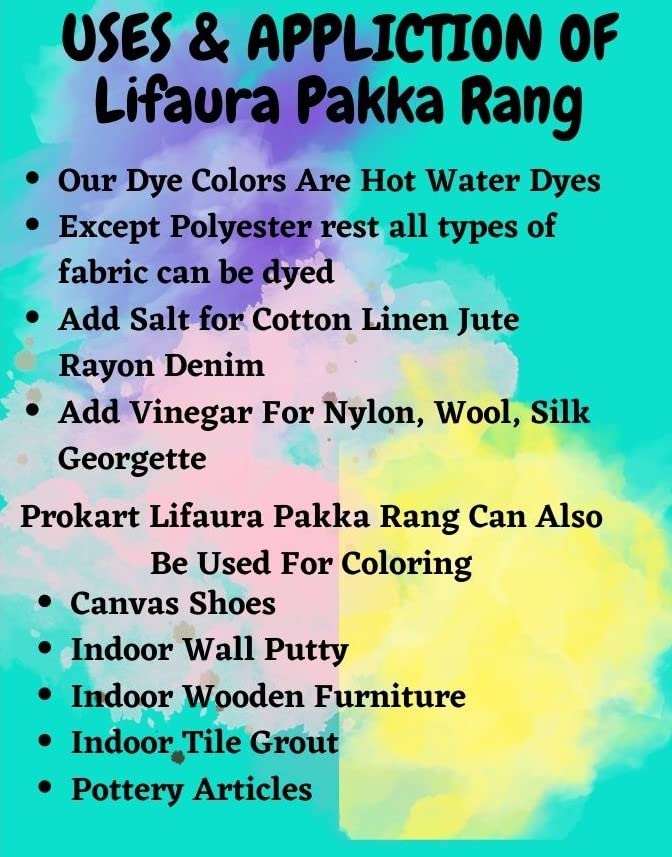 Prokart Lifaura Pakka Rang Kit Fabric Permanent Dye Color Kit Pack of 5 Sachets 5g Each 25g Pack 30g Dyfixer 2pair Gloves and 5 Rubber Band ShadeA22 Creamy Peach - Image 4
