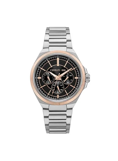 CERRUTI 1881 Men's Faedo 41.7mm Grey Black Dial Quartz Multifunction Watch For Men