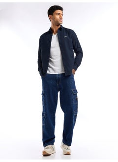 Beyoung Navy Blue Waffle Textured Shirt for Men  - Image 1