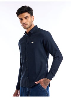 Beyoung Navy Blue Waffle Textured Shirt for Men  - Image 2