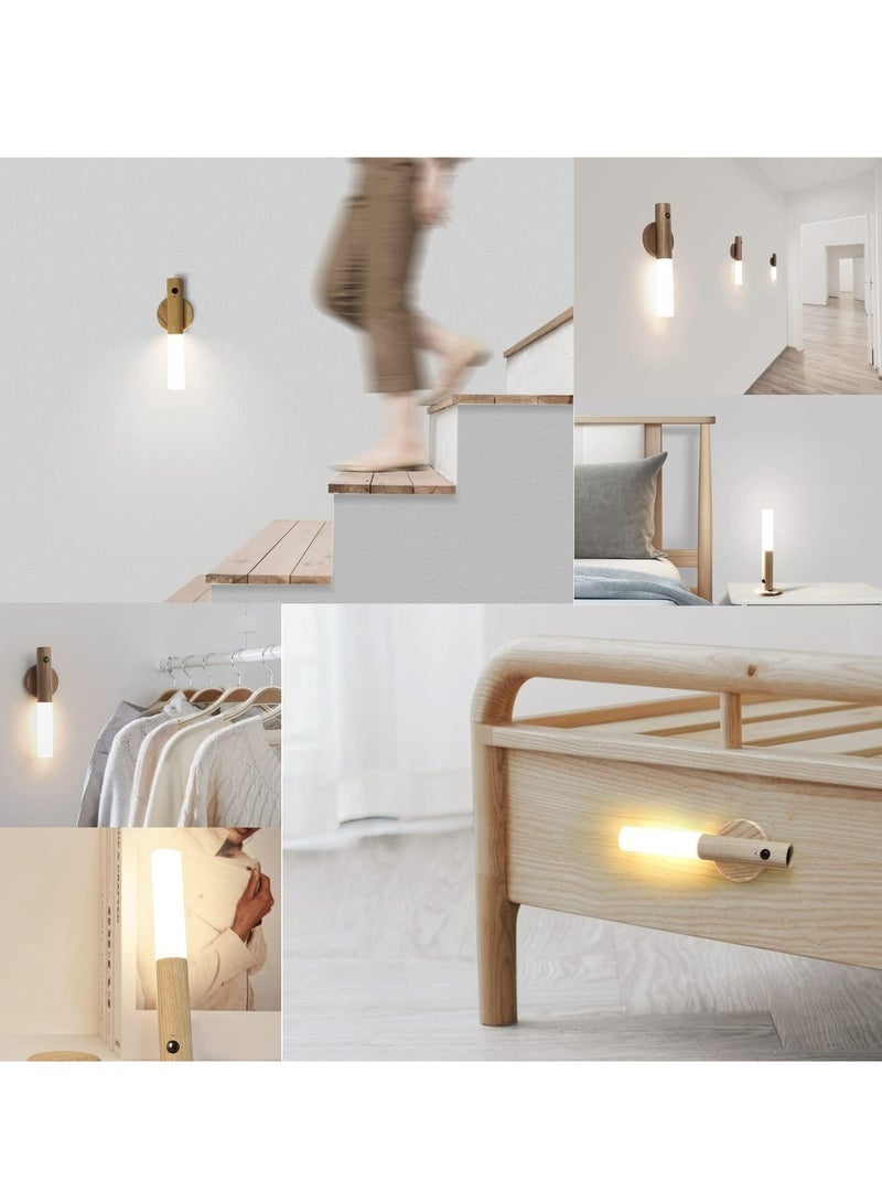 كابتن تيك Motion Sensor Night Light, Smart LED Light, Sensing Distance 4M, Hand-held Portable, Stick Anywhere for Bedroom, Stairway, Children Room and More,High Grade Solid Wood Glass Material - Image 3