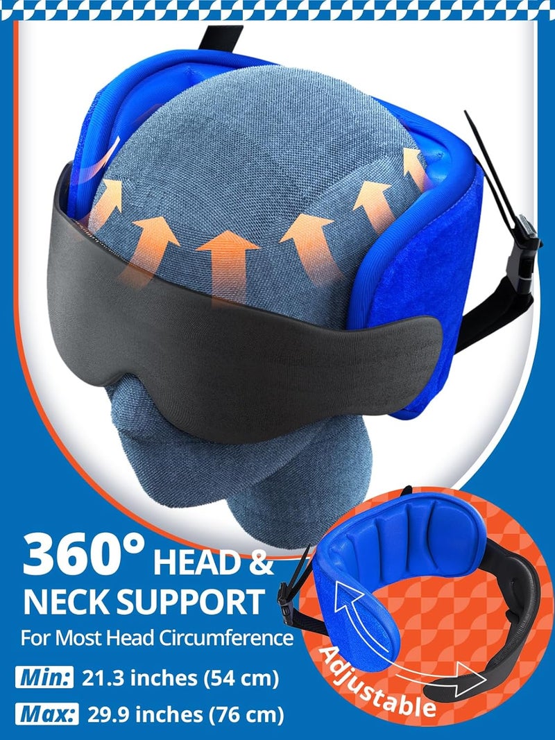 SARISUN Travel Pillows for Airplanes with Sleep Eye Mask, Chin Strap, Airplane Pillow for Long Flights, Car Road Trip, 360° Headrest, Stop Bobblehead, Red - Image 4