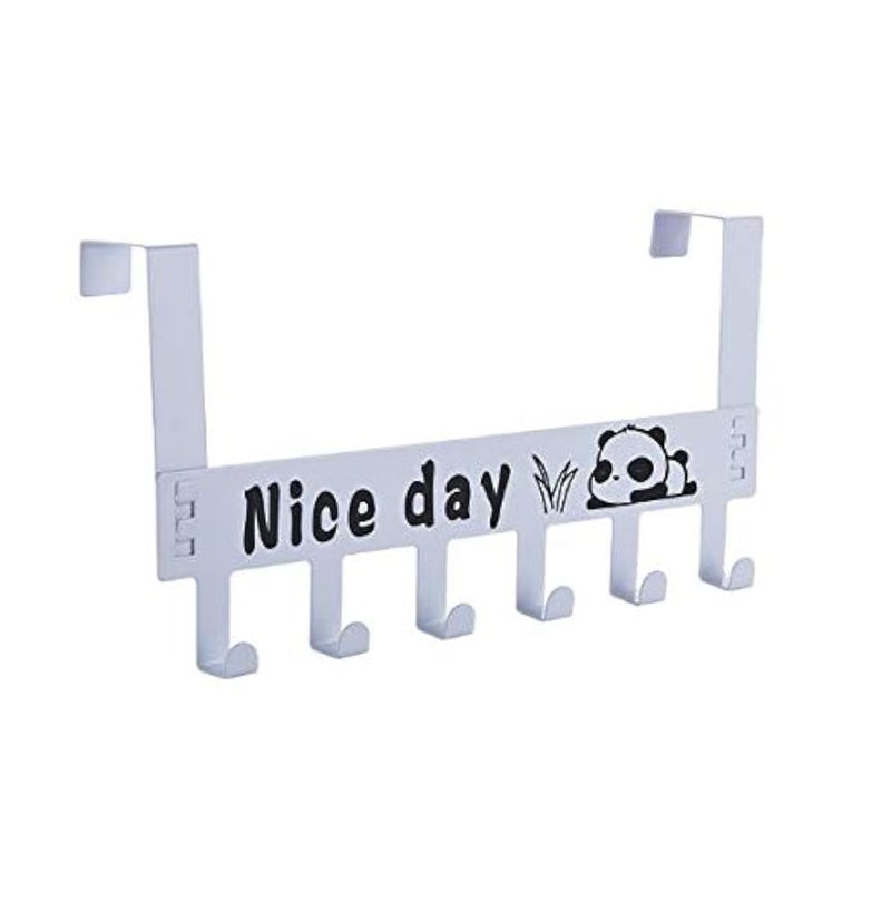 SYGA 6 Hooks Hanger Over The Door Hook Hanger(White) - Image 1
