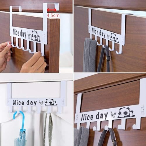 SYGA 6 Hooks Hanger Over The Door Hook Hanger(White) - Image 3