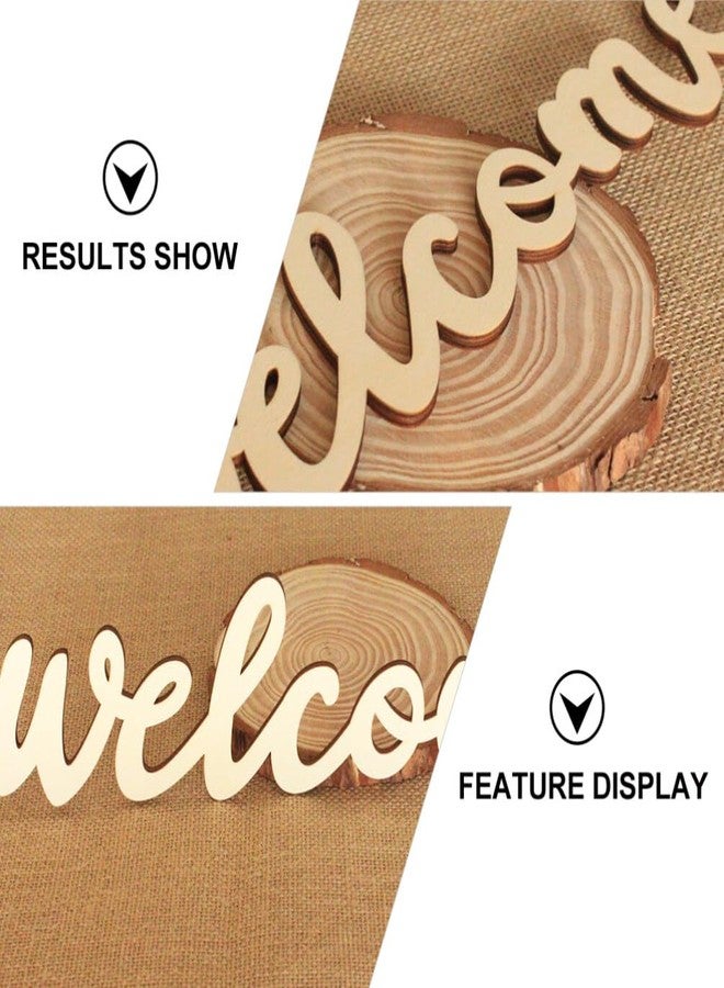 Amosfun 10pcs Welcome Wood Cutout Letters for Sign Wooden Unfinished Welcome Door Signs Decorative Wood Hanging Sign with 10pcs Lanyard for Front Door Rustic Home Gallery Wall Decor - Image 3