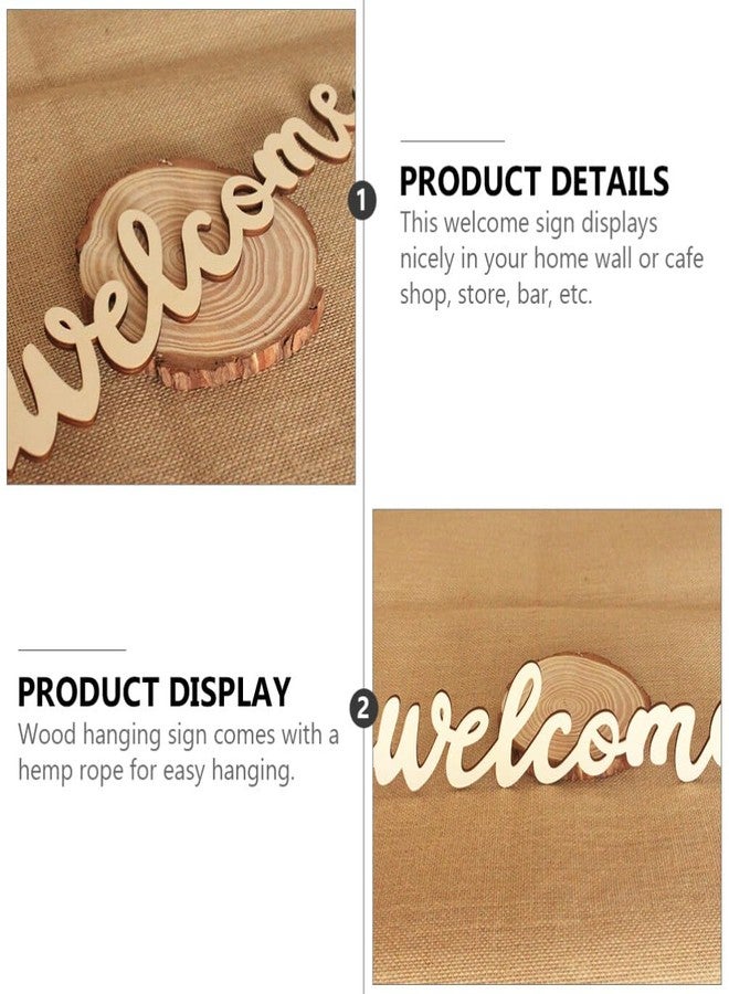 Amosfun 10pcs Welcome Wood Cutout Letters for Sign Wooden Unfinished Welcome Door Signs Decorative Wood Hanging Sign with 10pcs Lanyard for Front Door Rustic Home Gallery Wall Decor - Image 5