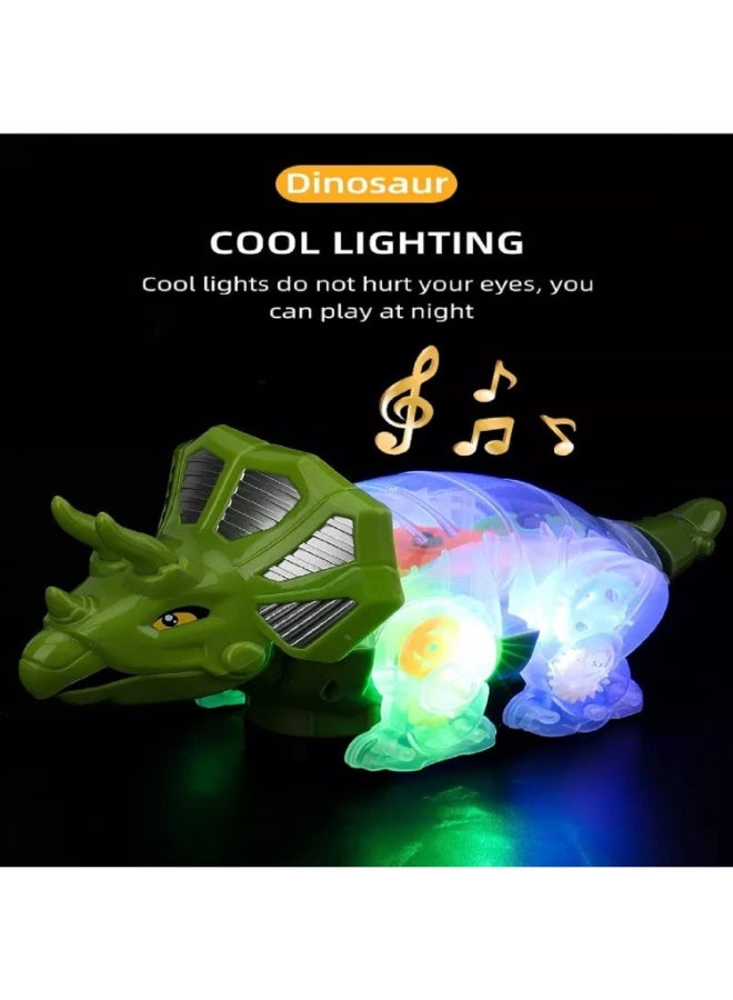 DEXO Electric Transparent Gear Dinosaur Car Toy with Lights & Music Flashing Luminous Dino Vehicle for Kids - Image 5