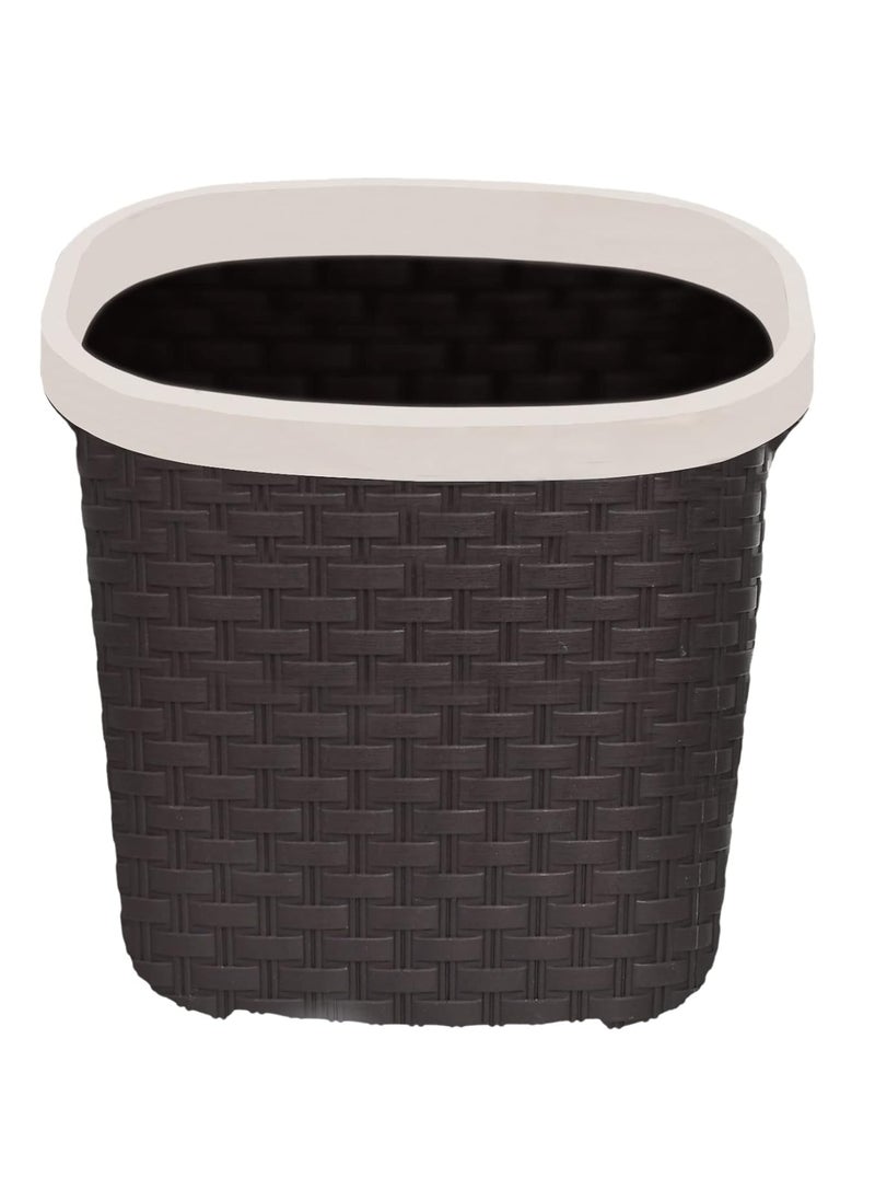 Urbane Home Urbane Home Plastic Open Dustbin for Home Kitchen Office Bathroom 7 Litre Brown  - Image 2