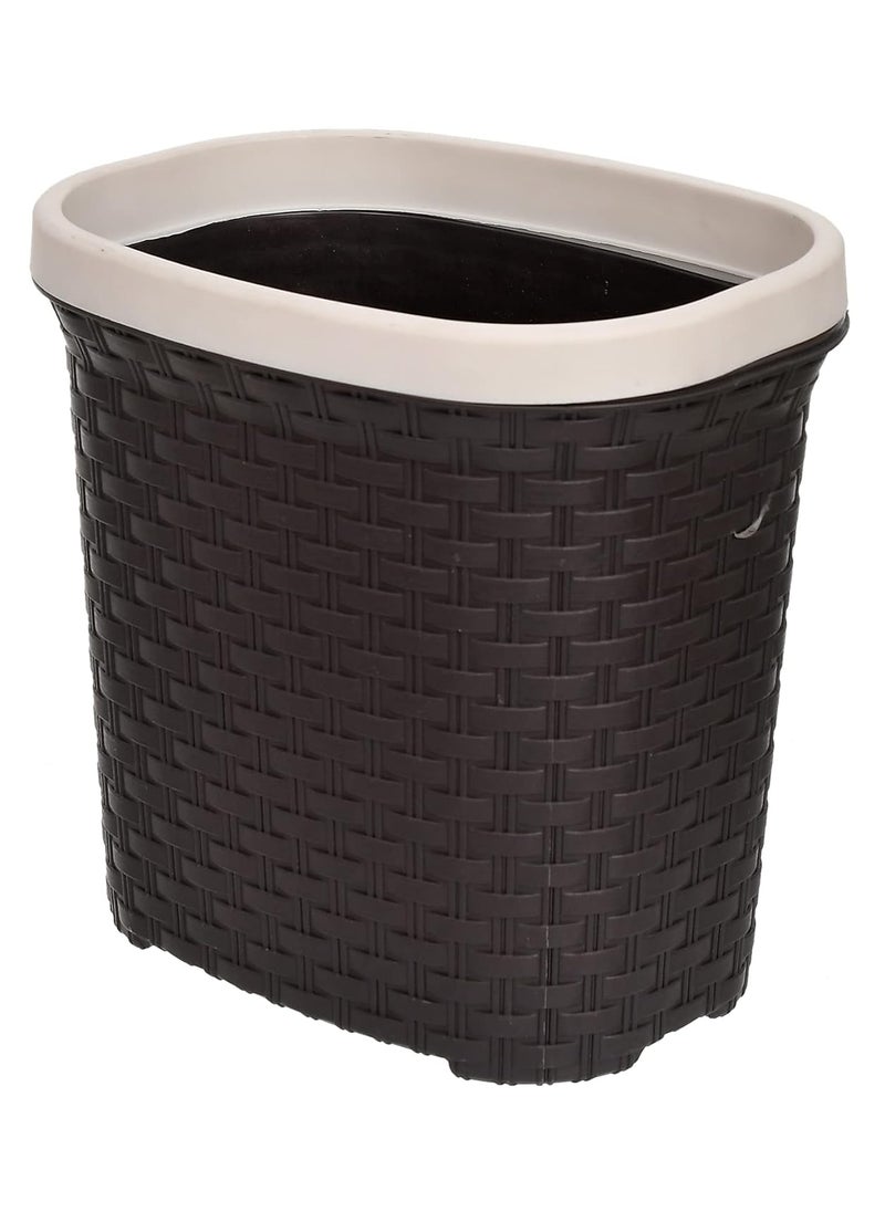 Urbane Home Urbane Home Plastic Open Dustbin for Home Kitchen Office Bathroom 7 Litre Brown  - Image 1