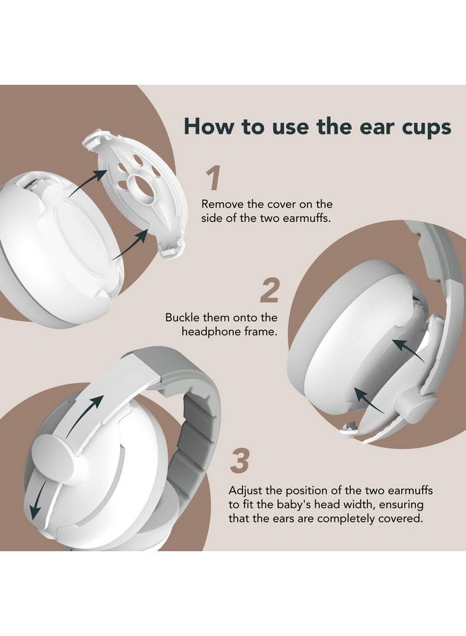 Moonybaby 2-in-1 Baby Ear Protection, Comfortable Baby Headphones, Noise Cancelling, Adjustable Baby Headphones with Stretchy Band, Baby Flight Essentials for Travel/Outdoors, White - Image 3