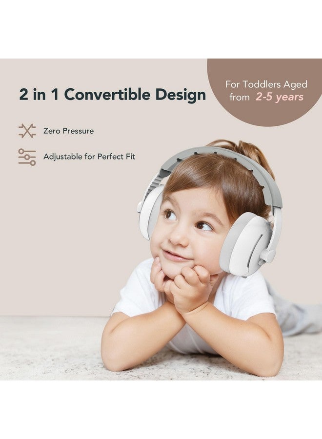 Moonybaby 2-in-1 Baby Ear Protection, Comfortable Baby Headphones, Noise Cancelling, Adjustable Baby Headphones with Stretchy Band, Baby Flight Essentials for Travel/Outdoors, White - Image 2