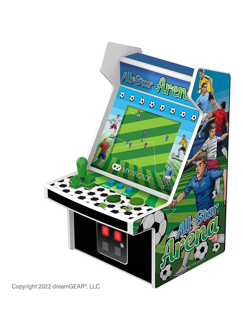 My Arcade DGUNL-4125 All-Star Arena Micro Player: Mini Machine with 307 Games, Fully Playable, 6.75" Collectible, Color Display, Speaker, Volume Buttons, Battery or USB-C Powered - Image 1