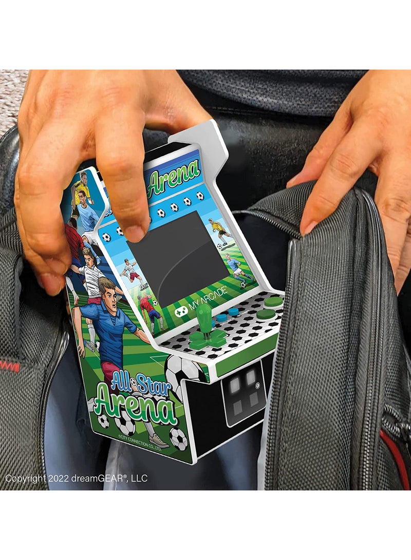 My Arcade DGUNL-4125 All-Star Arena Micro Player: Mini Machine with 307 Games, Fully Playable, 6.75" Collectible, Color Display, Speaker, Volume Buttons, Battery or USB-C Powered - Image 3